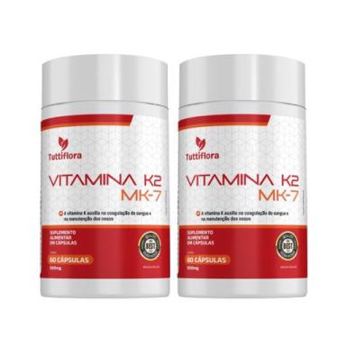 Imagem de Kit 2x Vitamina K2 MK-7 60 Cápsulas 500mg Tuttiflora
