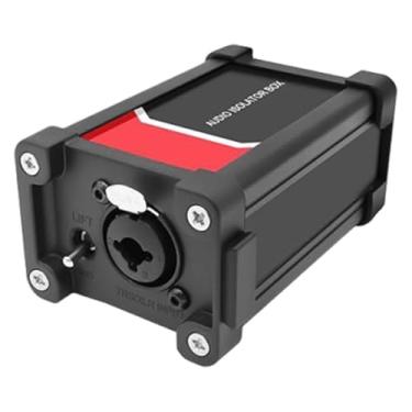 Imagem de Dynwave Caixa isoladora de áudio compatível, multifuncional, resistente, de alto desempenho, preta, XLR/1/4" 6,35 mm para mixers, equipamentos de DJ, Sem Cabo