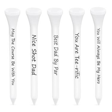 Imagem de Sumind 60 peças de presentes de golfe de Natal para papai, camisetas de golfe de madeira a granel com frases engraçadas, dia de ação de graças, para pai avô avô (branco, 2-3/4 polegadas)