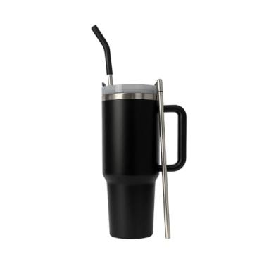 Imagem de Copo Térmico 1200ml com Tampa e Canudo de Inox – Alta Durabilidade, Mantém Bebidas Geladas por Horas, Ideal para Academia, Trabalho e Viagem (Preto)