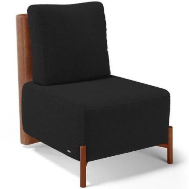 Imagem de Poltrona Decorativa Living Pés Madeira Hungria L02 material sintético 