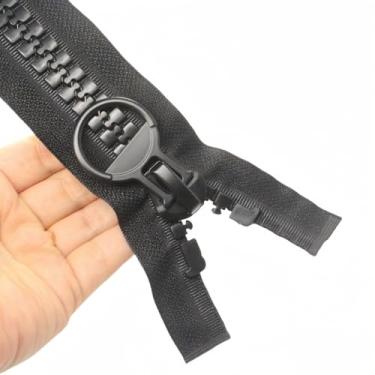 Imagem de YaHoGa Zíperes gigantes de plástico de 70 cm #20 super grandes para costura, tendas, casacos, sobretudos, capa de barco, lona, resistentes, enormes zíperes de vislon de resina (71 cm preto)