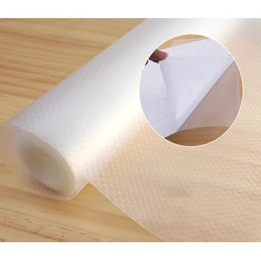Imagem de Forro de prateleira com forros adesivos de gaveta para armário descasque e cole 45,7 cm x 5,8 m, antiderrapante, impermeável, tapete de gaveta de armário de cozinha para prateleiras de despensa
