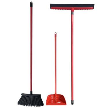 Imagem de Kit Vassoura + Rodo 40cm + Pá Plástica 77cm – Praticidade e Eficiência no Dia a Dia