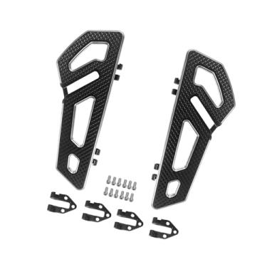 Imagem de Dynwave Apoios para os pés do piloto da motocicleta com suporte de montagem, apoios para os pés de alto desempenho, Preto