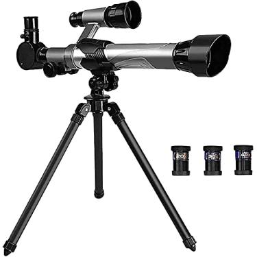 Imagem de Telescópio para crianças iniciantes em astronomia, telescópio refratário astronômico com abertura de 50 mm, monocular de alta potência