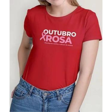 Imagem de Camisa Camiseta Adulto Masculina Feminina Algodão Outubro Rosa Prevenç