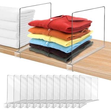Imagem de Divisórias de prateleira em acrílico omgelico transparente para armári