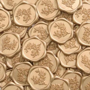 Imagem de Adesivos Wax Seal Convite de casamento UNIQOOO Eucalyptus x50