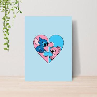 Imagem de Quadro Lilo e Stitch Infantil A4  Placa MDF 15 - Lomi Art