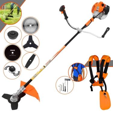 Imagem de Roçadeira Completa Vulcan VR520H 2T 52cc 10000rpm 2,5HP Com Carretel e Faca 3 Pontas + Faca 2 Pontas + Faca 40 Dentes Vídea + Faca 80 Dentes + Trimmer