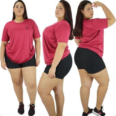 Imagem de Camiseta Feminina Dry Fit Plus Size Fitness Academia Premium - Princes