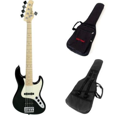 Imagem de Kit Contrabaixo Tagima TJB-535 Preto 5C Jazz Bass + Capa