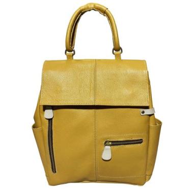 Imagem de Mochila Em Couro Legitimo Moderna Feminina Bolsos e Divisorias - Art M