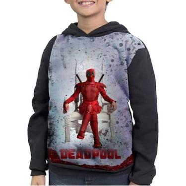 Imagem de Casaco Moletom Infantil Filme Mercenário Deadpool - smoke, Preto, 2