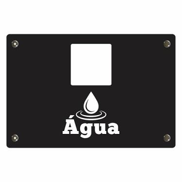 Imagem de Tampa Padrão de Energia e Água em Alumínio c/Gravação a Laser Pronto p/Instalar c/Acabamento Monofásico Trifásico (Água - Preto)