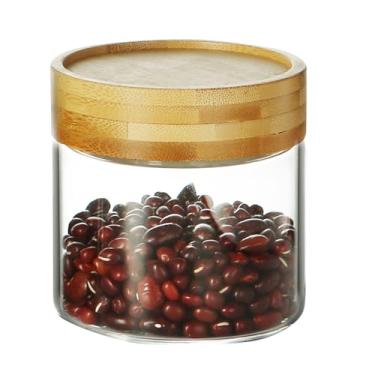 Imagem de Pote De Vidro Borossilicato Life 300ml Porta Mantimento Com Tampa De Bambu Hermética Para Armazenamento De Alimentos Secos, Transparente, Ideal Para Organização De Cozinha e Despensa