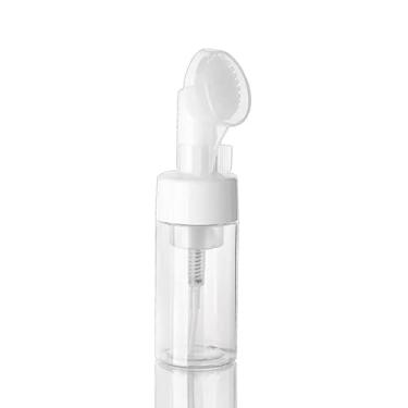 Imagem de Frasco Pump Espumador com Escova de Silicone - 100ml para Skincare, Limpeza Facial Profunda e Economia de Cosméticos