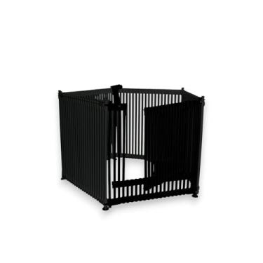 Imagem de RESOLVE PET Cercadinho Multiuso com Portão para Pets e Crianças | 5/7/9 lados | Altura 60 ou 80 cm | Cores Preto ou Branco (Preto | 80cm Altura, 4 lados)