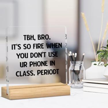 Imagem de Engraçado High Middle School Inglês Sala de Aula Decoração Faculdade Sala de Aula Sinais Bact to School Decorações Presentes para Professores Placa de Decoração de Acrílico para Prateleira de Mesa 10