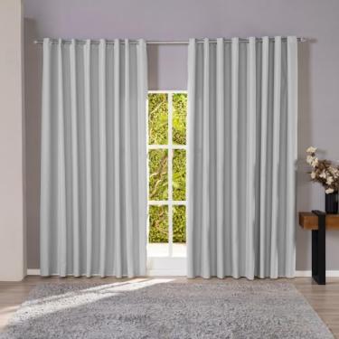 Imagem de Cortina Blackout em Tecido Premium Corta Luz Para Sala e Quarto Decorativo Elegante Blecaute(Gelo,5,00 x 2,80)