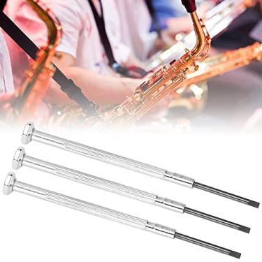Imagem de 3 chaves de fenda para saxofone, mini design de metal durável, ferramenta de reparo de flauta de clarinete, acessórios profissionais de manutenção de instrumentos para músicos (M01429)