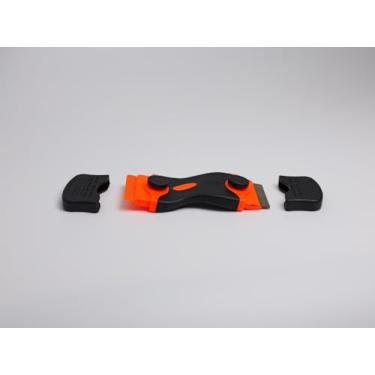 Imagem de Pacote com 10 raspadores de lâmina de barbear, ferramenta multiuso de raspagem de bordas duplas, raspador de limpeza para vidro, fogão, remoção de adesivos, limpeza de tinta e goma