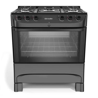 Imagem de Fogão Mueller 5B Com Mesa Esmaltada Mfi5bc Preto Fosco