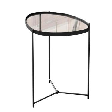 Imagem de Mesa Lateral Orgânica Alamanda Espelhada com Pés Metálicos