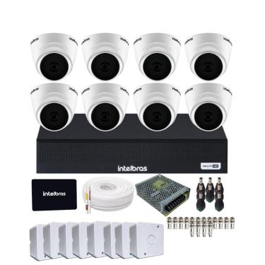 Imagem de Kit Intelbras 8 Câmeras Vhl 1120d Ir 20m, Dvr 8 Canais Mhdx 1108-c Intelbras Ssd 512gb