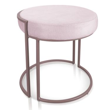 Imagem de Puff Love Suede Rosa bebê Base Industrial Rose - D'Rossi