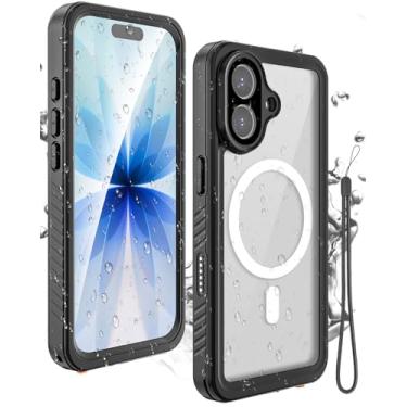 Imagem de Miimall Capa para iPhone 17 à prova d'água, compatível com Magsafe [corpo inteiro 360] [tela bulit--in e protetor de lente] à prova de choque à prova de poeira, à prova de neve, anti-arranhões para