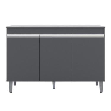Imagem de Balcão Gabinete Para Pia 120cm 3 Portas Com Tampo Manu Cinza - Ajl Móveis