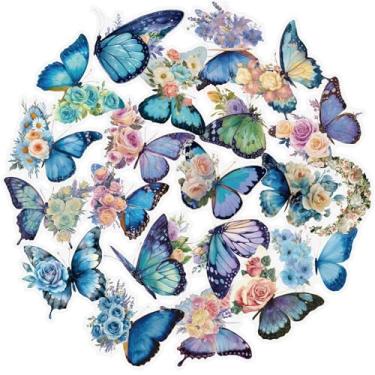 Imagem de Fantasy Beautiful Butterfly Stickers 56 PCS Funny Party Birthday Decorations Card Making Letters DIY Nature Scrapbook Supplies Junk Journal Bullet Journals Planners Laptops Paper Crafts