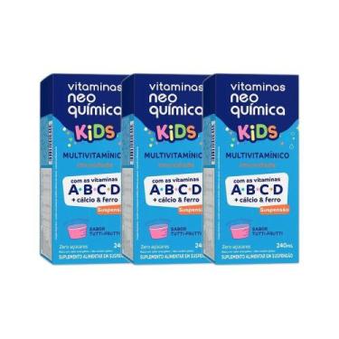 Imagem de Kit 3x Multivitaminico Kids Liquido 240ml - Neo Química - Neo Quimica,