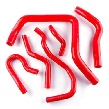 Imagem de XAJINGSU Kit de mangueira de refrigeração de radiador de silicone compatível com Honda Civic EK4/EK9/EG6 B16/B18 1992-2000 6 peças, 11 cores (vermelho)