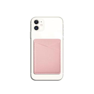 Imagem de Porta-cartão de telefone de couro – carteira traseira, capa de cartão de crédito elegante para iPhone, Samsung e a maioria dos smartphones