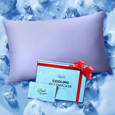 Imagem de Fronha gelada para quem dorme quente, instantaneamente fresca, fica fria a noite toda, mais macia do que capas de almofada de seda, capas de travesseiro com zíper invisível, presente para homens e