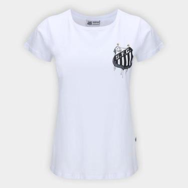 Imagem de Camiseta Santos Feminina - Surf Center, Branco, G