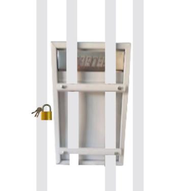 Imagem de Caixa de correio portão grade e embuti c cadeado + 4 parafuso 4 porca 