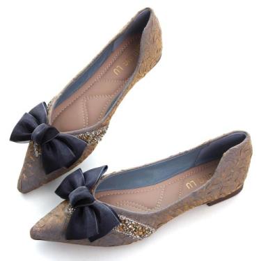 Imagem de Sapatos SAILING LU Pointed Toe Flats Bow Ballet Blue para mulheres