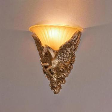 Imagem de Luminária de parede contemporânea em formato de anjo, com LED, estilo americano criativo, ideal para sala de estar, quarto, escritório, casa de campo, hotel, quarto infantil, café, restauran