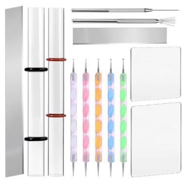 Imagem de Ferramentas de argila de polímero, pino de rolo de argila acrílica, ferramentas de cortadores de argila de polímero, placa de prensa retangular transparente, conjunto de textura de arame, suprimentos