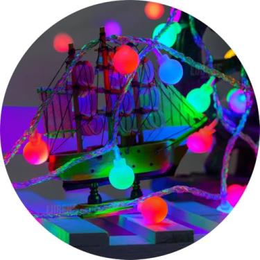 Imagem de Pisca Bola Cristal 20 Leds fio Transparente Decoração Natal 5 Metros (Colorido 22V)