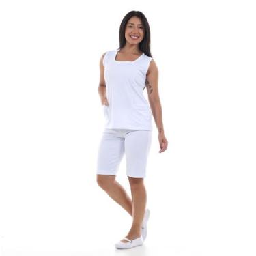 Imagem de Conjunto de Bermuda e Regata em Helanca Maleável Elástico Confortável 