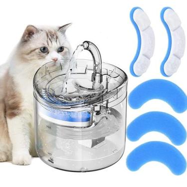 Imagem de Bebedouro Fonte 2L para Gatos Cães Pet Purificador de Agua Com Kit 5 R