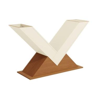 Imagem de Base Mesa de Jantar Amora BA35 Madeirado s/ Tampo Freijó/Off White - K