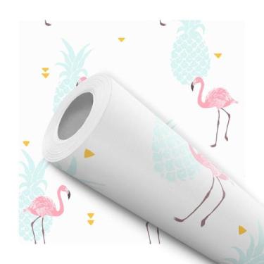 Imagem de Papel De Parede Vinílico Flamingo Rosa Cozinha e Quarto 12m - DELIQUAD