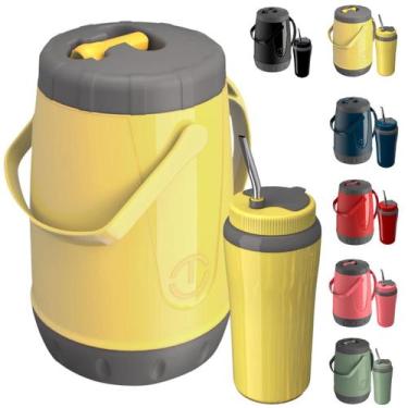 Imagem de Kit Para Tereré Garrafa Jarra Pávia Garrafão 2,5 Litros + Copo Térmico