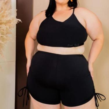 Imagem de Conjunto Biquini Plus Size e Short com Cordão ao lado Top Trançado - M